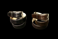 MODEL: calfskin belt - COLOR:black  / dark brown